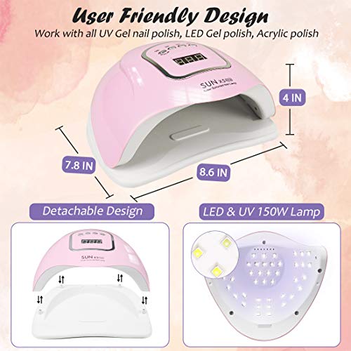 image for UV LED Nail Lamp, HIPPIH Nail Dryer for Gel and Regular Polish, Portab