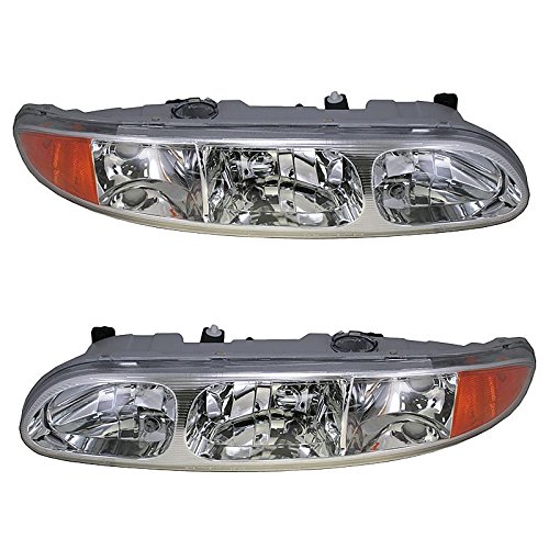 Image of TRQ Headlight Assembly Set GM2502207 GM2503207 Compatible with 1999-2004 Oldsmobile Alero