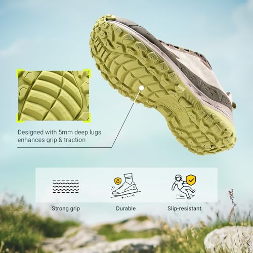 Image of FitVille Men Waterproof Hiking Shoes Extra Wide Walking Shoes Slip-Resistant Trekking Trainers All-Terrain Quick Lace Sneakers for Travel, Camping, Running