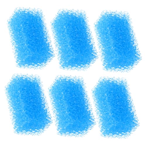 POPETPOP 6個入り水槽用高密フィルタースポンジパッド 生物化学的ろ過材交換用 魚池および水槽の水質浄化に対応 対応アクアリウムフィルター