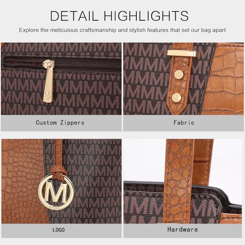 Image of MKF Collection Tote Bag for Women, Shoulder Bag & Wristlet Pouch Top Handle Vegan Leather 4Pcs Set by Mia K