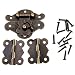 Dophee 1pc Furniture Decorative Cabinet Jewelry Box Latch Hasps and 2pcs Butterfly Hinges with Screws