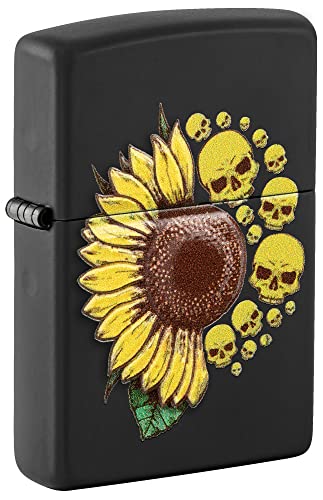 Encendedor Zippo diseño girasol negro mate miniatura 1