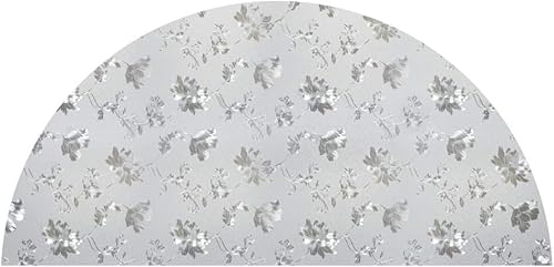 Miniatura 1 de Autotech Park Película de ventana arqueada personalizada precortada, diseño de vidrio floral, hasta 64 pulgadas de diámetro y 33 pulgadas de altura