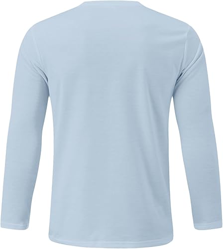 Miniatura 3 de Mens T Shirts Long Sleeve Breathable Crew Neck Lightweight Thermal Loose Fit Tees Fashion True Comfort Tops