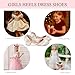 Girls Dress Shoes High Heels Sandals Decorative Pearls Ankle Strap Flower Girl Little Big Kid Mary Jane Wedding Party Communion Pump Shoes(Ivory Satin,Big Kid 6)