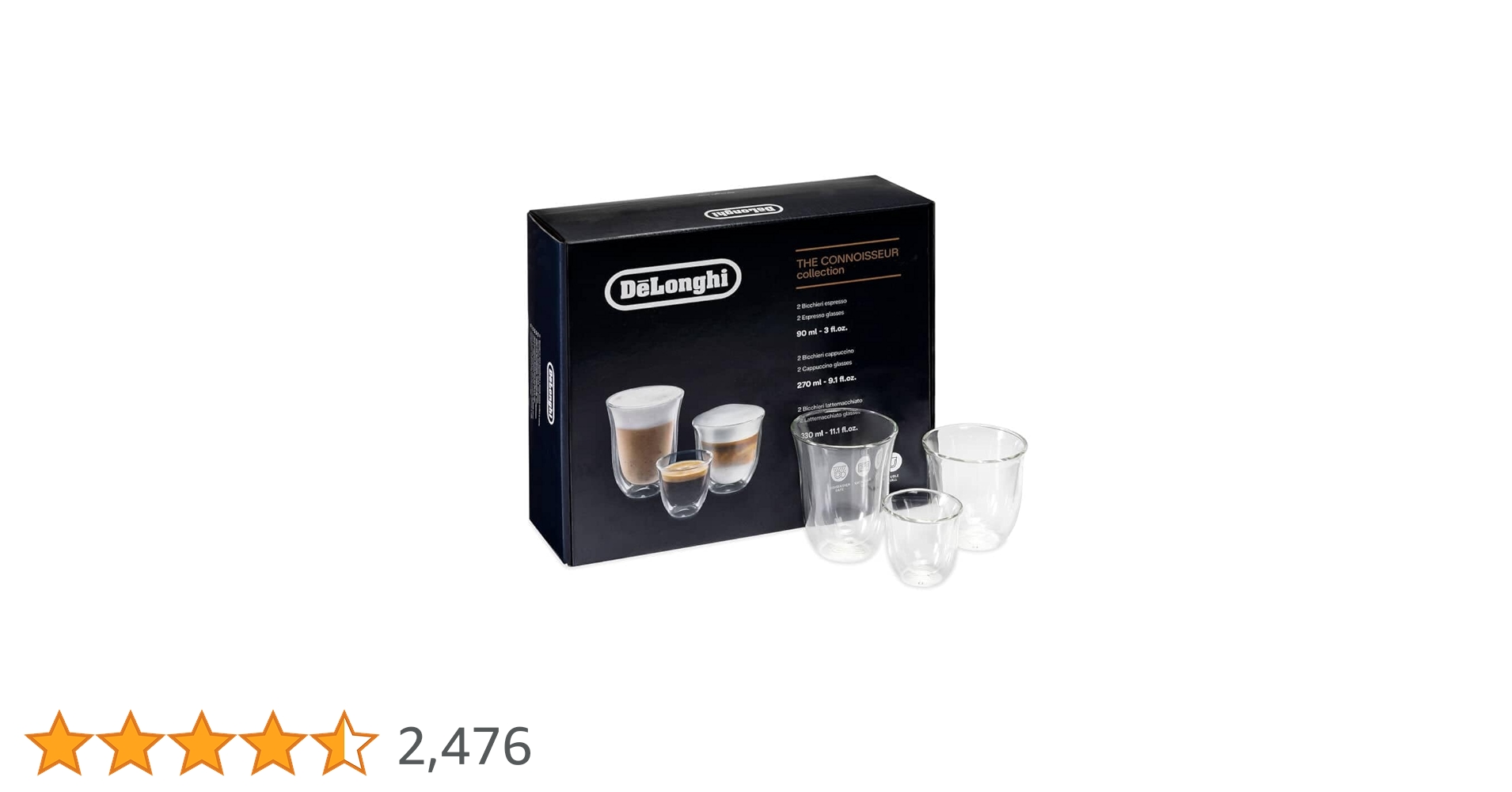 Amazon｜デロンギ (De'Longhi) ダブルウォールグラス ミックス