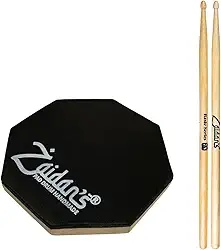 Pad Estudo Bateria Praticável 15cm ou 6 Polegadas + Par Baquetas Basic Series Zaidan's By Spanking (7A)
