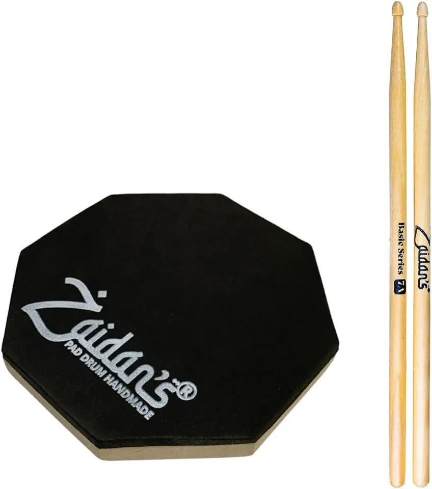 Pad Estudo Bateria Praticável 15cm ou 6 Polegadas + Par Baquetas Basic Series Zaidan's By Spanking (7A)