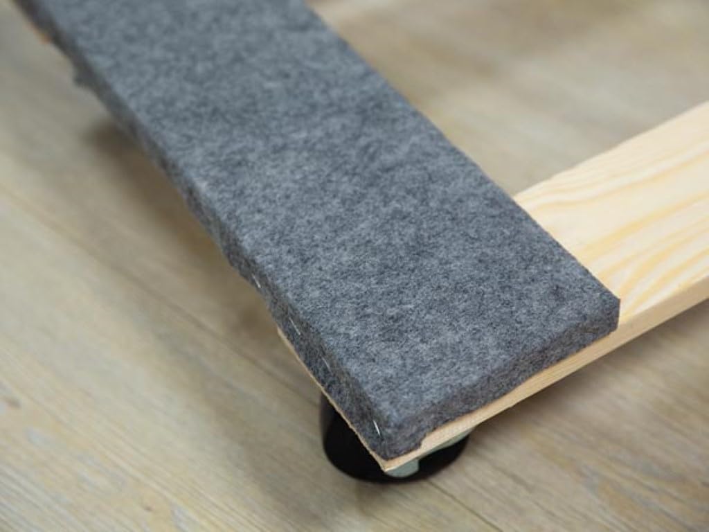 Toolland Plataforma con Ruedas Resistente con Base Grande de Madera 76 x 46 cm, 4 Ruedas giratorias y protección de Fieltro, Ideal para Transportar Muebles y Cargas Pesadas hasta 400 kg
