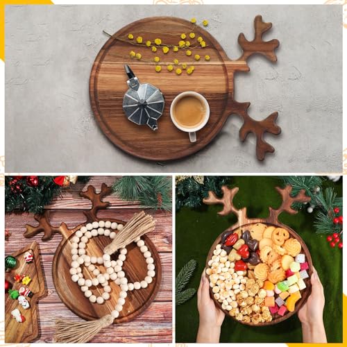 Umigy 2 Piezas Tabla de Cortar de Madera Acacia Navidad miniatura 4