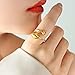 FUTIMELY Chunky Ball Statement Rings,14K Gold Irregular Triple Round Ball Open Ring Fashion Thick Double Ball Knuckle Rings Party Trendy Minimalist Jewelry (Two Ball-Gold)