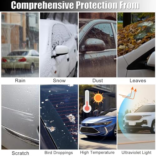 Image of Car Cover Custom Fit for Toyota 4runner, 210D SUV Car Cover Waterproof All Weather, 6 Layers Full Exterior Covers with Zipper Door & Windproof Bands, Mirror Pocket for Snow Rain Dust Protection