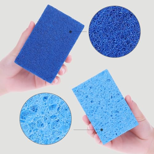 Image of 6 Pack Scrub Sponge, Bulk Sponges, Dual-Sided Cleaning Sponges, Dishwashing Sponge for Kitchen, Bathroom, Dish 4.3 inchx2.8 inchx0.8 inch Blue