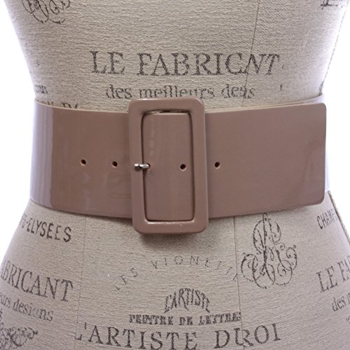 beltiscool Women's High Waist Wide Patent fashion Square Belt2