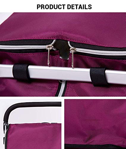 Einkaufstrolley Faltbarer Einkaufstrolley auf Rädern mit Abnehmbarer Tasche und faltbarem Design Max. Tragfähigkeit 30… – Bild 6