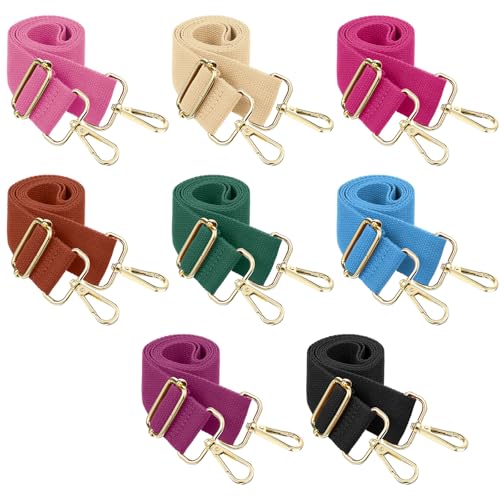 cobee 8 Pcs Wide Purse Straps Replacement, Colorful Solid Color Crossbody Bag Straps Set Adjustable Shoulder Handbag Strap for Women