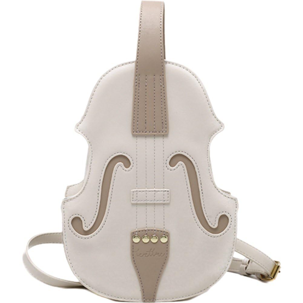 Sac à bandoulière en forme de violon en cuir PU noir pour femme