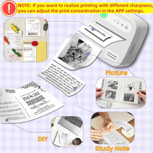 ZEITEL® Thermal Label Printer Sticker Printer Black on White Bluetooth Printer for Android & iOS System Label Printer with 13 Rolls Print Paper... - Image 2