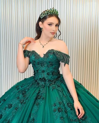 Ftupza Lace 2 in 1 Quinceanera Dresses Ball Gown Floral Off Shoulder Sweet 15 16 Dresses Ruffle Tulle Prom Gowns3