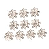 [Kisangel] 10個水晶花デコレーション アロイ装飾品 アクセサリー シルバー 手作り用ジュエリー ブローチやネックレスに