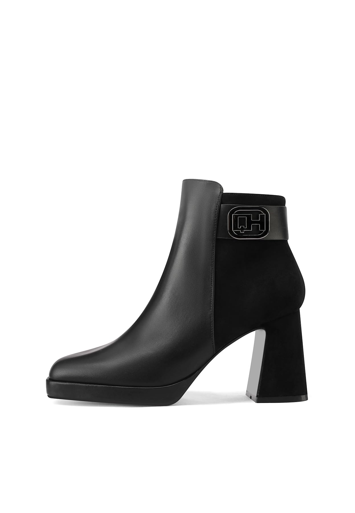 QUEEN HELENA Tronchetti con Tacco Largo Stivaletti con Zip Laterale Casual Donna ZM9836