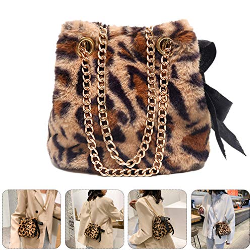 KESYOO Bolsa de Ombro de Pelúcia da Moda Bolsa de Corpo Cruzado para Mulheres Senhora (Cáqui)