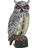 Galashield Owl Decoy | Plastic Owls to Scare Birds Away | Owl Statue for Garden & Outdoors 16.5" Tall