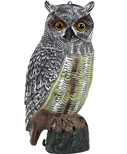 Galashield Owl Decoy | Plastic Owls to Scare Birds Away | Owl Statue for Garden & Outdoors 16.5' Tall
