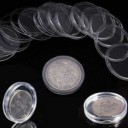 Cápsulas transparentes para monedas 300 unidades 24 mm miniatura 5