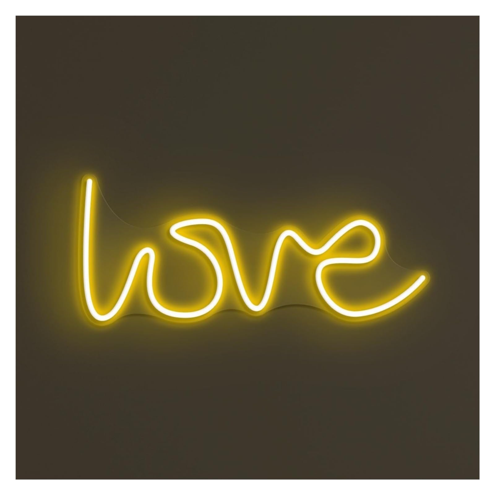 Hanging Art Neon Signs Love Neon Sign, Suitable For Cafe Bedroom Decor With Brightness Adjustable 38cm(Lemon yellow)