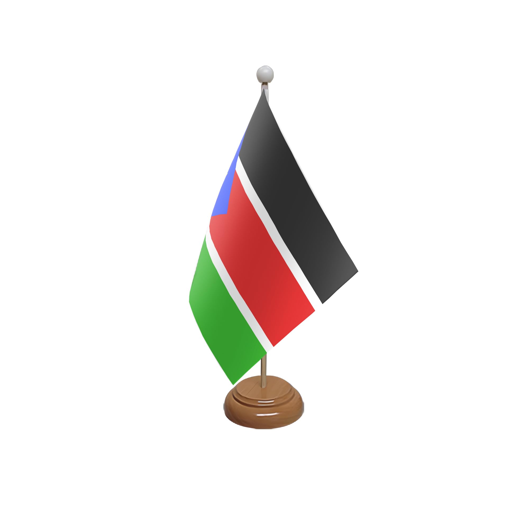 Flagtex Sudan South Wooden Table Flag With Wooden Base