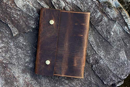 Personalized A5 Leather Journal, distressed leather refillable binder travel notebook portfolio - NA505PDS4