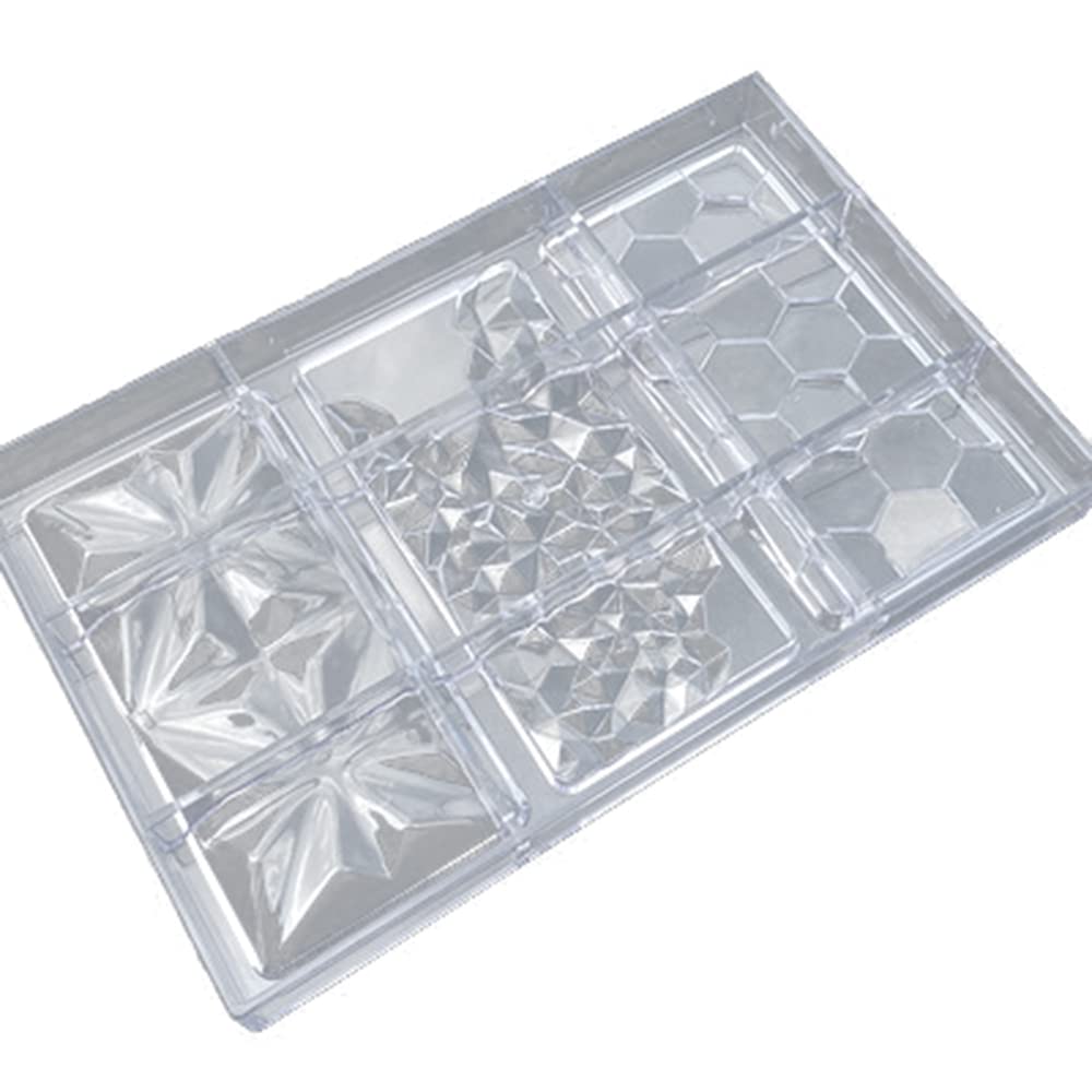 Cetfuro Transparent Chocolate Cadny Bar Mold Polycarbonate Chocolate Mould Plastic Baking Pastry Cake Mold Bonbon Confectionery Tool