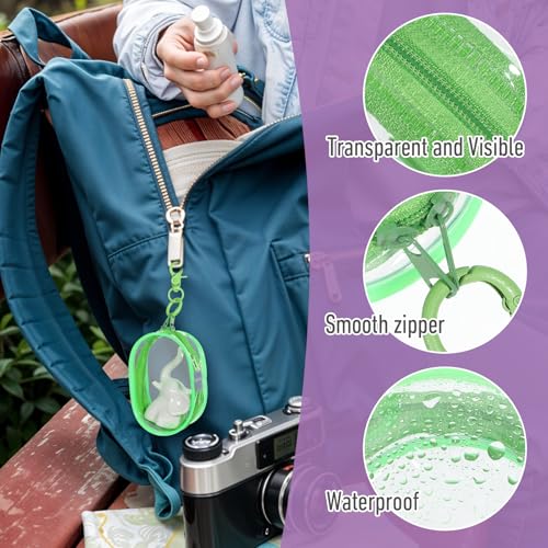 Clear Mini Waterproof Zipper Makeup Bag Small Cosmetic Keychain Pocket Portable Travel Lipstick Bag Women Zipper Pouch Card Data Cable Pouch Coin Purse Aesthetic Stuff Purse Organizer3