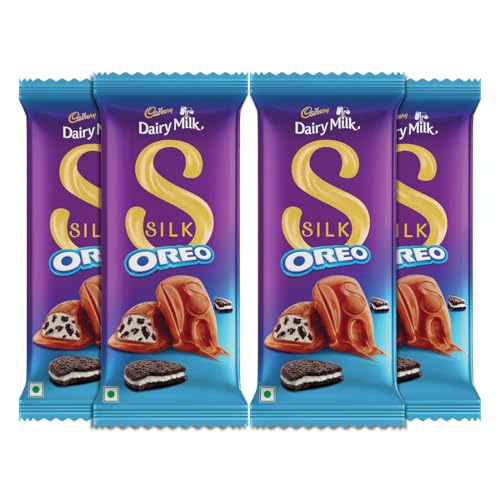 Image of Cadbury Dairy Milk Silk Oreo Chocolate Bars, 124 g (Pack of 4)