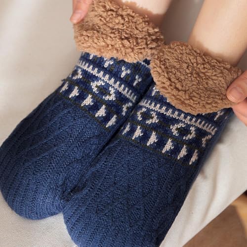 Fuzzy Slipper Socks for Women Men Non Slip Fluffy socks with grips house Slipper2