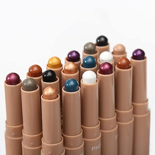 Miniatura 6 de MEICOLY Sombra de ojos cremosa, lápiz de sombra de ojos brillante, lápiz iluminador de ojos, barra de resaltado, suave y liso, fácil de colorear