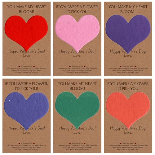 Know Me Valentine's Day Heart Shape Seed Paper Cards