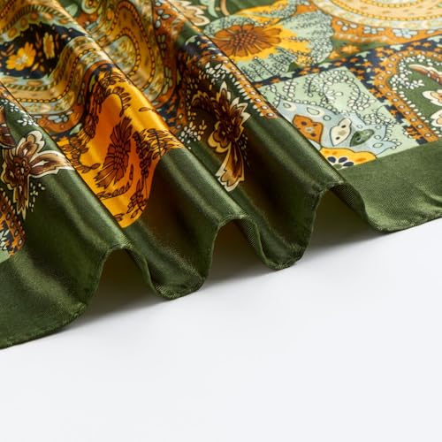 35"x35" Like Silk Head Scarf for Women Satin Feel Large Square Scarf for Hair Wrapping and Sleeping Fashion Bandana4