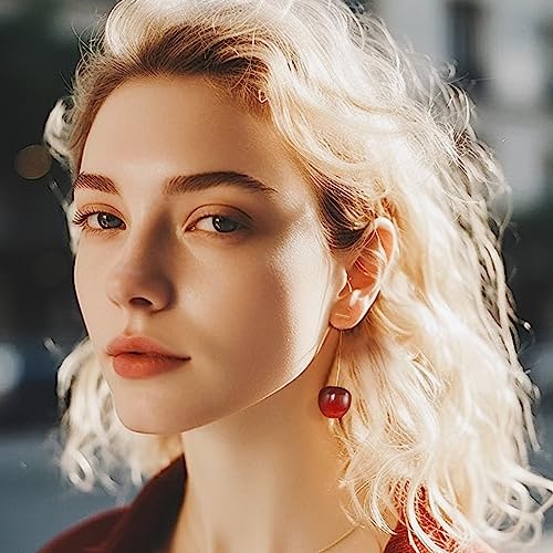 925 Sterling Silver Cherry Earrings Cute Fruit Drop Dangle Earrings for Women Lovely jewelry Gift4