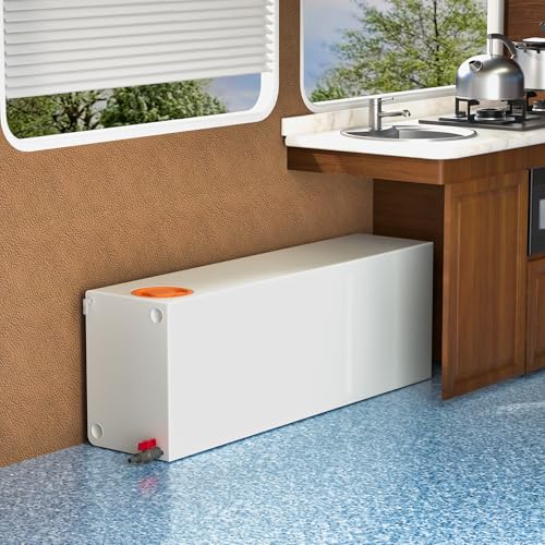 Image of TORVA 20 Gallon Fresh Water Tank, Non-Standard Wheel Well RV Water Tank for Drinking and Water Holding, BPA Free Portable Water Storage for Camping(47'' x 16'' x 11'')