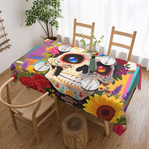 Tablecloth pour salle à manger nappe fleurs mexicaines déperlante 137x183cm - 2