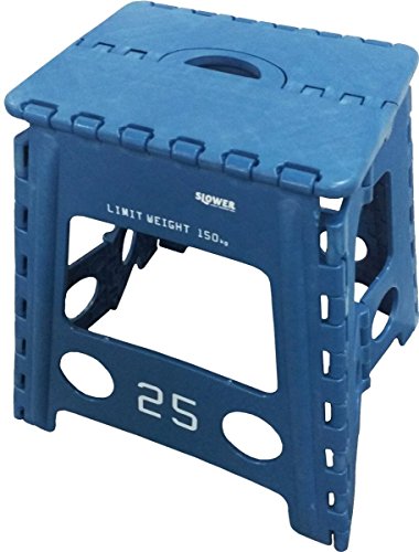 スロウワー 折りたたみチェア フォールディング スツール レズモ ブルー 幅39×奥33×高40cm 幅39×奥4.5×高54cm SLW 001