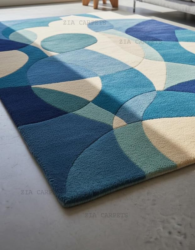 Image of zia carpets Hand Tufted Woollen Modern Collection Bedroom & Living Room Carpet Size 10 X 13 Feet