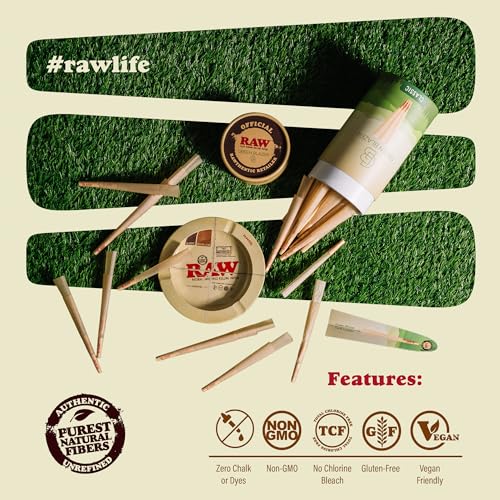 Image of RAW Cones 1 1 /4 Size: 100 Pack Patented Slow Burning Pre Rolled Rolling Papers & Tips, Classic Raw Paper, 84mm
