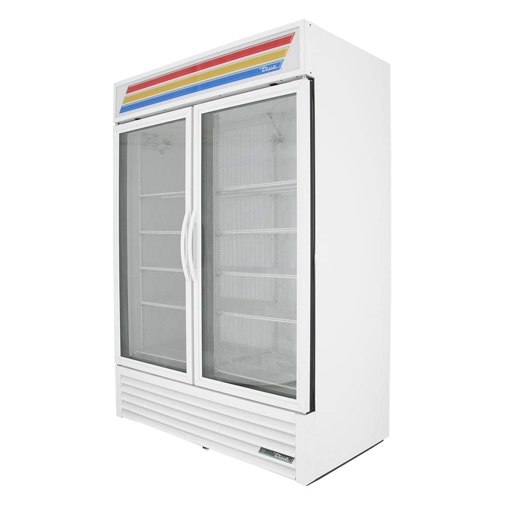 True GDM-49F-HC~TSL01 Glass Door Merchandiser Freezer, 2 Section, White