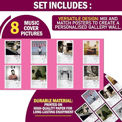 Image of WONDER HUB Wall Posters 8x12 inch (A4 Size) Included Self Adhesive on Back Wall Decor Posters Wall Art For Bedroom, Living room, Office, Dining Room (Kendrick Lamar)