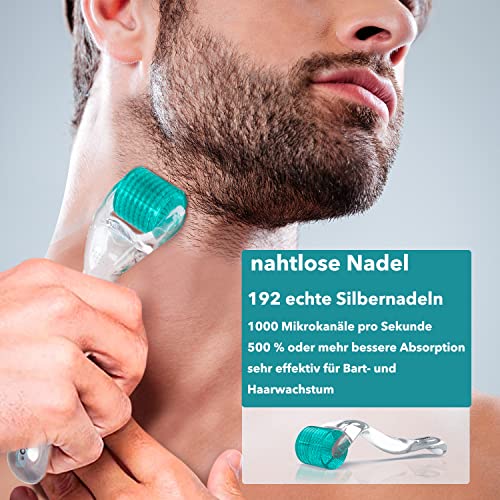 AUDUODUO® Derma roller 192 echte nadeln 0.5mm mit REAL SILVER Nadeln Microneedle roller for Face - Image 5