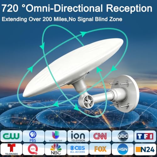 Image of Omni Directional Outdoor TV Antenna for Local Channel Receive, White
